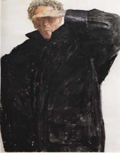 אריכא - דיוקן עצמי במעיל גשם, משקיף - 1988 - אוסף קרן משפחת ז'ילבר דה-בוטון - , סן-מוריץ