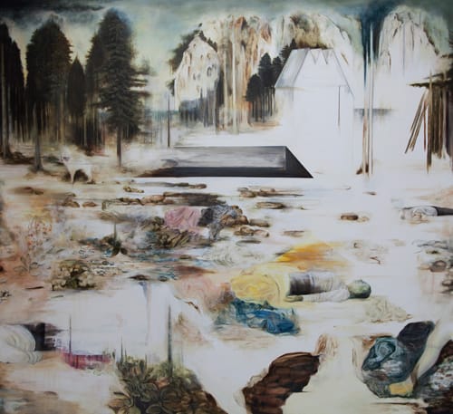 נגה אנגלר - Though Under and Above, 2010, 190x200cm, Oil on Canvas