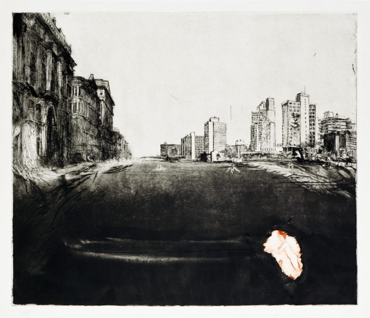 איוון שוובל, "תל-אביב–ניו-יורק", 1994, בתערוכה "דרגות של חושך: הדפס עכשווי בעקבות פרנסיסקו גויה", מוזיאון הרמן שטרוק