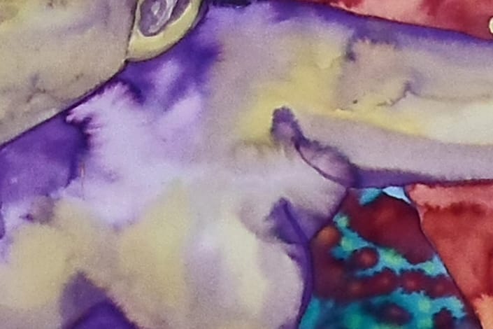פרט מתוך which witch 2014 צבעי מיים על נייר 140×100 ס"מ