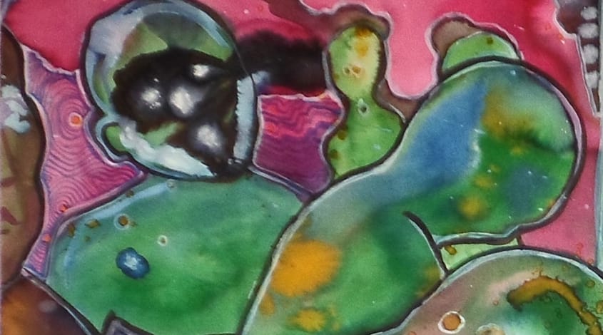 פרט מתוך "הסמחתה" 2013 צבעי מיים על נייר 70×100 ס"מ