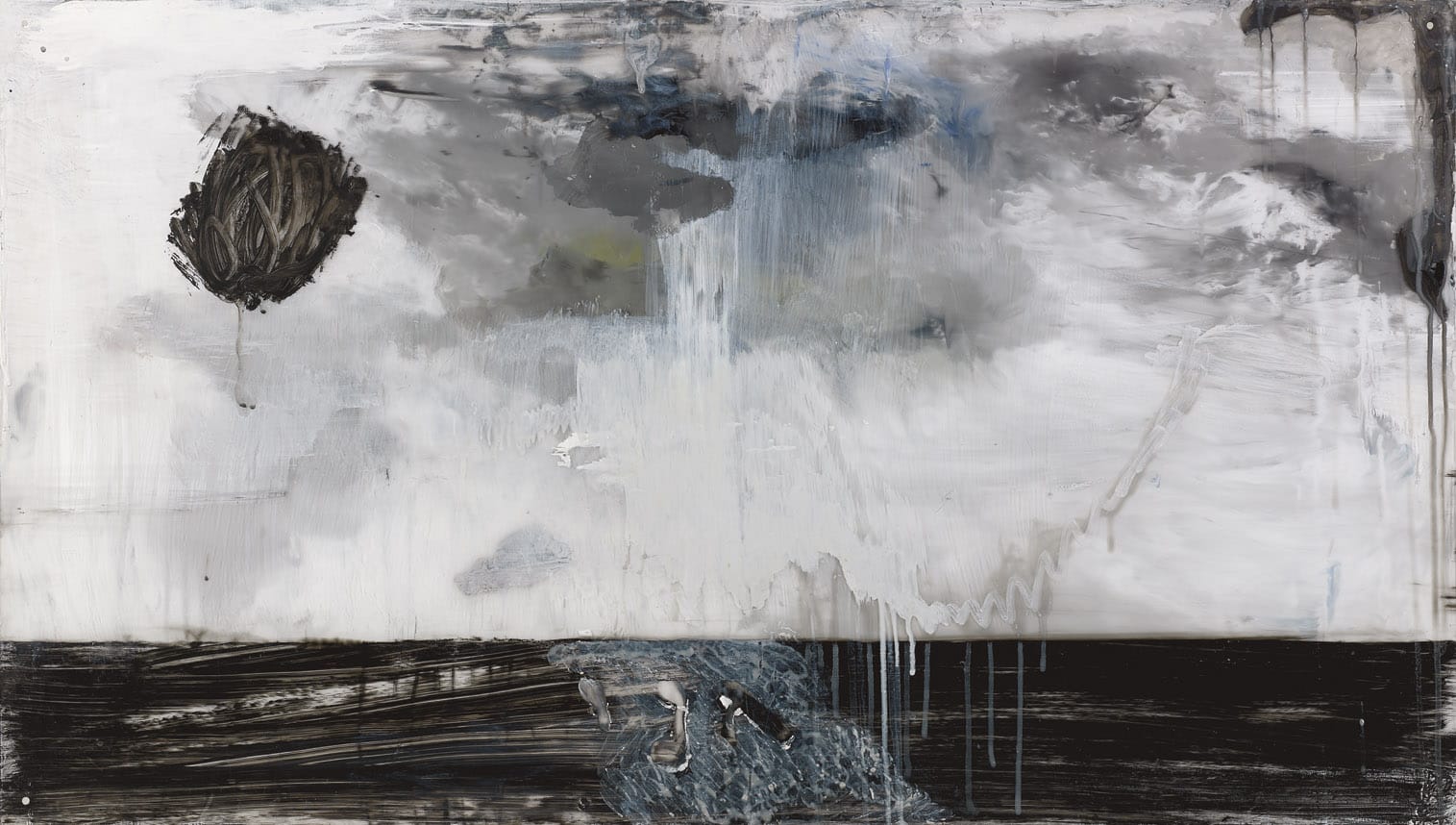 "אגם", עתליה שחר, אקריליק על פרספקס, 63X111 ס"מ, 2014