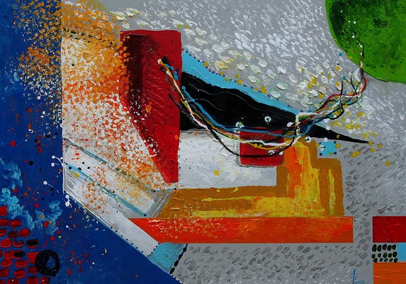 "אוטומציה מובנית", רוני גולדברג, צבעי מים, 2015