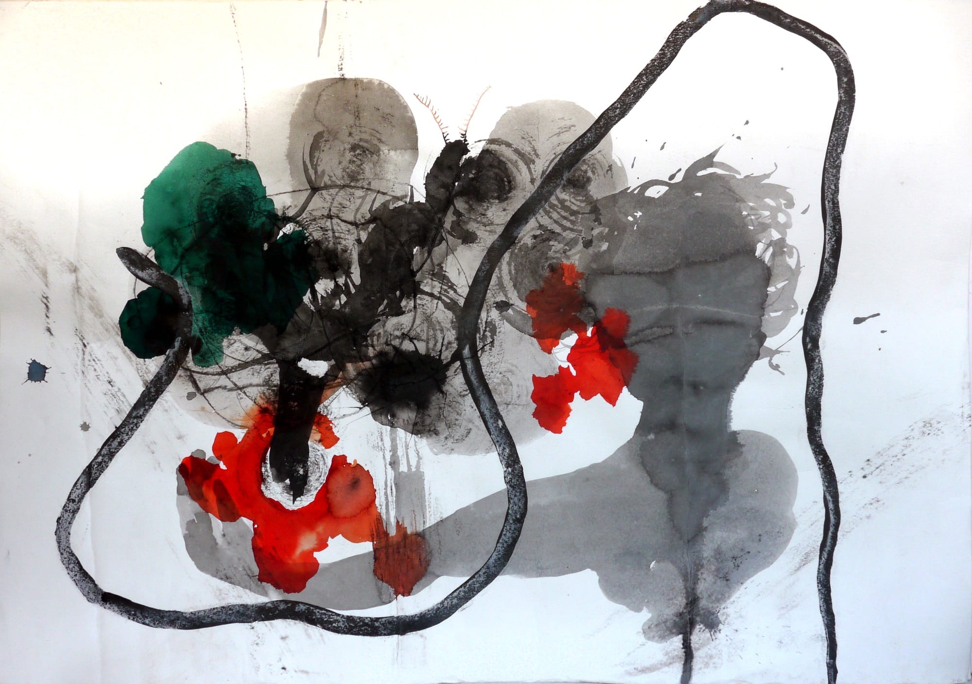 רחל קיני, ללא כותרת, 2015, טכניקה מעורבת על נייר