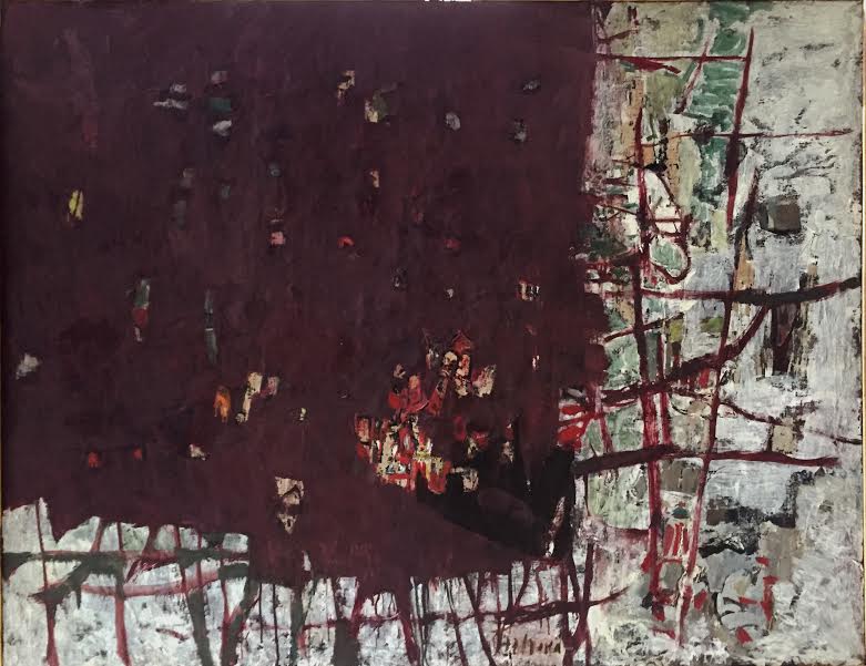 צבי מאירוביץ, "נוף סדום", שמן על בד, 1955, 180X160 ס"מ