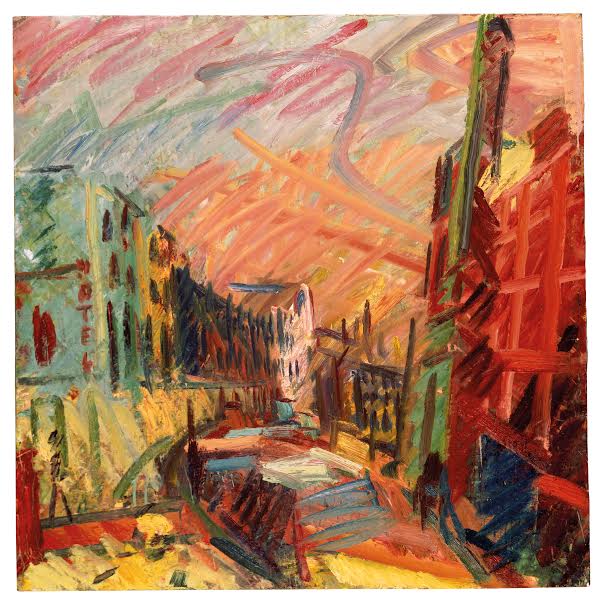 Frank Auerbach Mornington Crescent – Early Morning 1991 Oil paint on canvas 1324 x 1324 mm Private collection, © Frank Auerbach, courtesy Marlborough Fine Art
