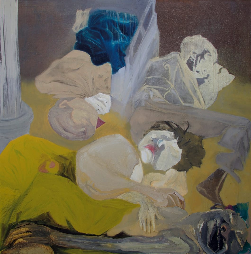 ורד שילוני, ללא כותרת, 2015. שמן וטמפרה על בד, 157X160 ס"מ. הצימר, תל-אביב, עד 2.4