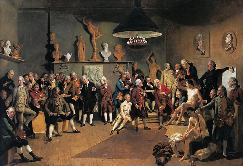 יוהן זופאני, האקדמאים של האקדמיה המלכותית, 1771-2. האוסף המלכותי, בריטניה
