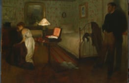 איש עומד מאחורי אשה יושבת – סיפור על ציור