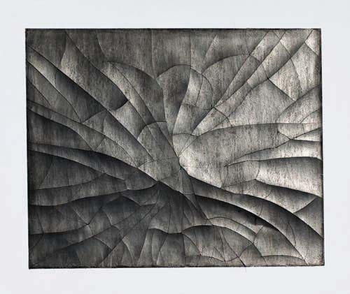 יונתן צופי, נייר שבור", 2014. גרפיט וחיתוכים על נייר, 50X40 ס"מ