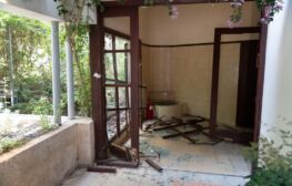 נזקים לבתים ההיסטוריים בכיכר ביאליק בעקבות פגיעת הטיל באזור